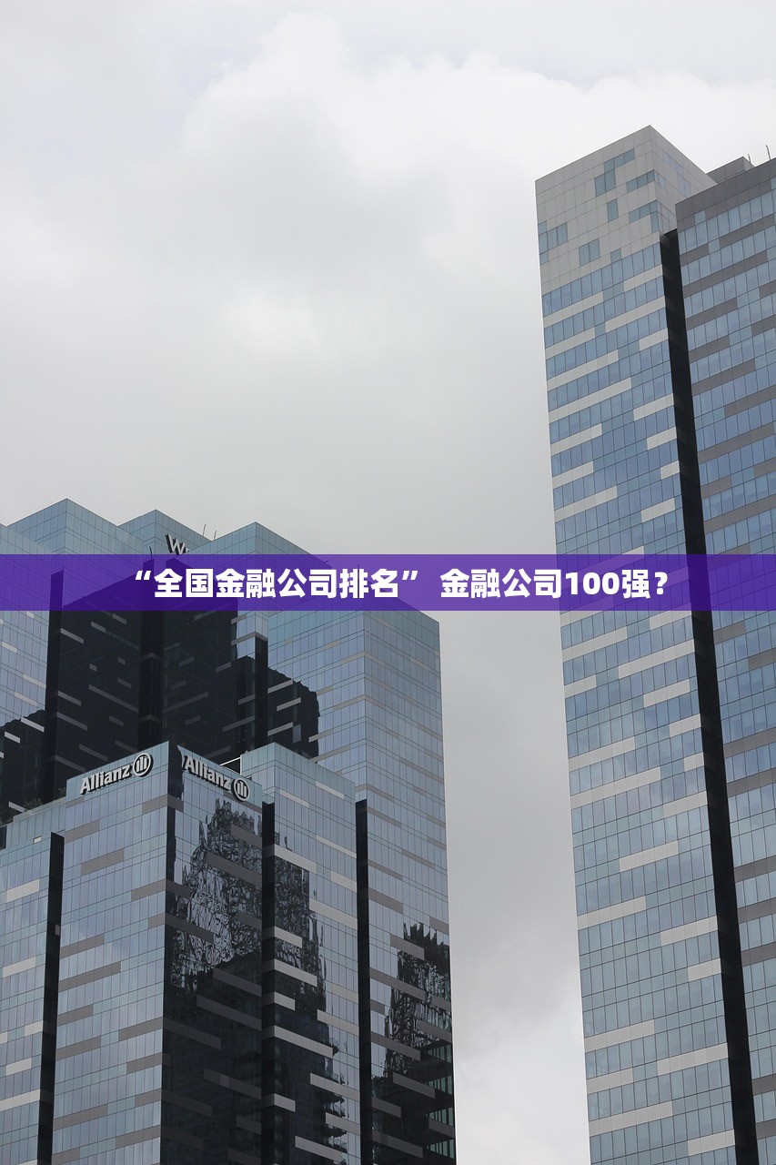 “全国金融公司排名” 金融公司100强？