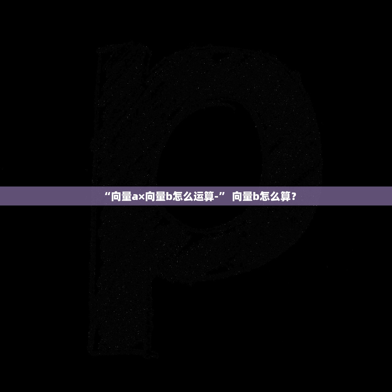 “向量a×向量b怎么运算-” 向量b怎么算？