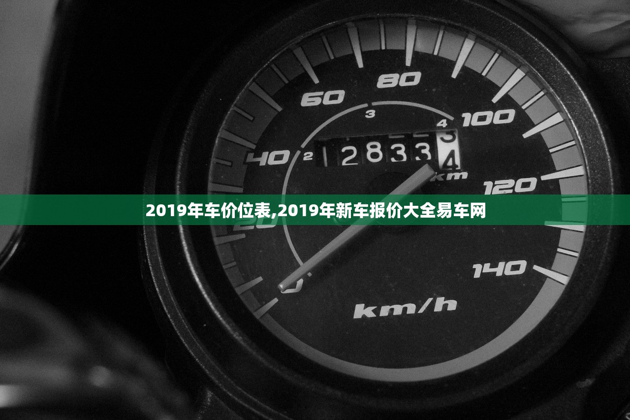 2019年车价位表,2019年新车报价大全易车网