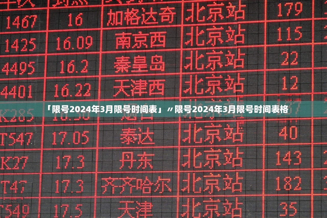 「限号2024年3月限号时间表」〃限号2024年3月限号时间表格